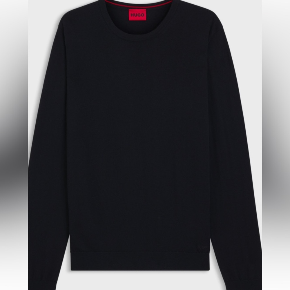 HUGO Men's Long Sleeve Crewneck Sweater - Navy Blue